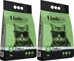 Lindo Cat Topaklaşan Kokusuz İnce Taneli 10 lt 2'li Paket Kedi Kumu