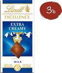 Lindt Excellence Milk Extra Creamy 100 Gr 3'Lü Paket Çikolata