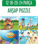 Li̇pyos Çiftçi Çocuk Ve At Arabası, Oyun Parkı, Deniz Ve Tatil, Denizaltı Ahşap 4'Lü Puzzle Seti