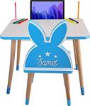 Li̇va Ahşap Ahşap Çocuk Masa Sandalye Takımı Sandalye -Tavşanlı Sandalye