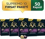 L'Or - Supremo - Intensity 10 - Nespresso Uyumlu Kapsül Kahve Fırsat Paketi 10 X 5 Paket (50 Adet)