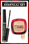 L'Oreal Paris Telescopic Carbon Black Maskara - Siyah & Infaillible 24H Fresh Wear Pudra Fondöten 40 Cashmere