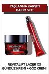 L'Oreal Paris Yaşlanma Karşıtı Bakım Kremi 50 Ml - Göz Kremi Dermo Revitalift Laser X3 V 15 Ml Lazerx3