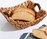 Lüx Ahşap Tutacaklı Hasır Ekmek Sepeti