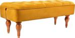 Lux Vie Almira Gürgen Ahşap Ayaklı Dekoratif Dikdörtgen Puf Bench Koltuk Sandalye