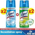 Lysol Dezenfektan Sprey Temizliğin Esintisi 2'Li + Bahar Ferahlığı 2Lli Yüzeyler İçin, 4X400 Ml