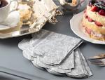 Madame Coco Royal Pattern Gray Peçete Yuvarlak