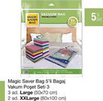 Magic Saver Bag 5'Li Bagaj Vakumlu Poşet Seti 3