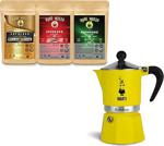 Mare Mosso Caffe E Vendite Bıalettı Moka Pot Raınbow Yellow Sarı 1 Cup + 3 X 100 Gr Espresso Hediye