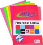 Marla Fosforlu Fon Kartonu A4 Karışık Renk 10 Adet