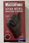 Masterforce Master Force Nitril Pudrasız Kalın Siyah Eldiven Large 50'Li