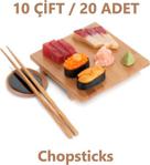 Matesstore Bambu Çin Japon Çubuğu 10 Kişilik Chopstick Yemek Çubuk