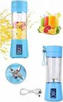 Mavi 380 Ml Taşınabilir Şarjlı Blender - Usb Girişli Şarjlı Mikser - Milkshake Yapma Mikseri