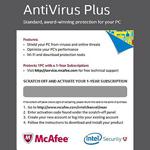 Mcafee Anti-Virus Plus Pc Için Ödüllü Antivirus Yazılımı (1 Yıllık)