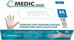 Medic Glove Medıc Glove Pudrasız Vinil (Vınyl) Muayene Eldiveni-1 Paket 100'Lü (Medıum)