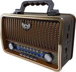 Mega Mg-1909Bt Nostaljik Şarjlı Radyo Bluetooth Mp3 Müzik Çalar - Kahverengi