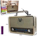 Mega Radyo Nostalji Şarjlı Pilli Bluetooth Fm/Usb/Sd/Aux