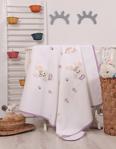 Mellowbabystore %100 Pamuk Lila Tavşan Desenli Bebek Pikesi