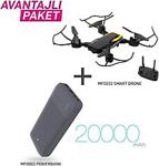 Mf Product Atlas 0232 Smart Drone + 0662 2.1A Micro Usb + Type-C 20000 Mah Powerbank - Siyah