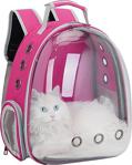 Miapet Şeffaf Astronot Kedi Köpek Taşıma Çantası 42X22X33 Cm Pembe