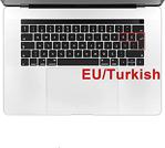 Microcase Macbook Pro 13 Touch Bar Id 2020 A2251 A2289 Eu Türkçe Klavye Koruma Silikonu - Siyah