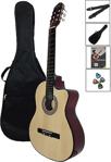 Midex Cg-38Nt Doğal Renk Klasik Gitar 4/4 Kesik Kasa Full Set (Çanta Askı Metod Pena)