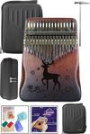 Midex Klx-521Cs Gi̇gbagli̇ Hakiki Ağaç Kalimba Geyik Desenli Full Set 17 Tuş