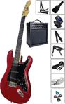 Midex Rph20-Amp Red Set Elektro Gitar (Amfi̇ Aski Stand Capo Tuner Kablo)