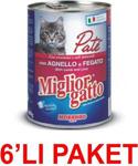 Miglior Gatto Kuzu Etli ve Ciğerli Pate 400 gr 6'lı Paket Yetişkin Kedi Konservesi