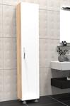 Mimilos D3 Sonoma Banyo Dolabı Kapaklı 5 Raflı Modüler Dolap
