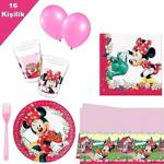 Minnie Mouse Fare Mini 16 Kişilik 8 Parça Doğum Günü Seti Malzemeleri
