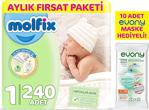 Molfix 1 Numara Yenidoğan 120'li 2 Paket Bebek Bezi