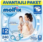 Molfix 2 Beden Mini 240'Lı Avantajlı Paket Bebek Bezi