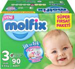 Molfix 3D 3 Numara Midi 90 Adet Aylık Paket Bebek Bezi