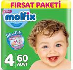 Molfix 3D 4 Numara Maxi 60'lı Ekonomik Paket Bebek Bezi