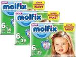 Molfix 3D 6 Numara Extra Large 39'lu 3 Paket Bebek Bezi