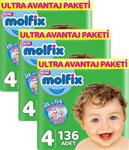 Molfix 4 Beden 408 Adet Bebek Bezi Ultra Avantaj Paketi