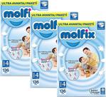 Molfix 4 Numara Maxi 136'Lı 3 Paket Bebek Bezi