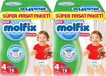 Molfix 4 Numara Maxi 76 Adet 2'li Paket Külot Bez