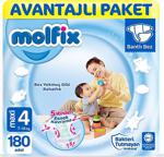 Molfix Bebek Bezi 4 Beden Maxi Avantajlı Paket 180 Adet