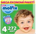 Molfix Bebek Bezi 4 Beden Maxi Mega Ekonomi Paketi 272 Adet