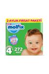 Molfix Bebek Bezi 4+ Beden Maxi Plus 2 Aylık Fırsat Paketi 272 Adet 00357