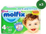 Molfix Bebek Bezi 4 Numara 30\'lu X 3 Adet (90 Adet )