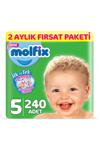 Molfix Bebek Bezi 5 Beden Junior 2 Aylık Fırsat Paketi 240 adet 00203