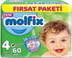 Molfix Bebek Bezi Beden:4 (7-14Kg) Maxi 180 Adet Aylık Fırsat Pk + 9 Adet Islak Havlu