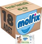 Molfix İzotonik Sulu Ferah Temizlik 60 Yaprak 18'li Paket Islak Mendil