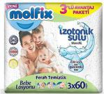 Molfix İzotonik Sulu Ferah Temizlik 60 Yaprak 3'lü Paket Islak Mendil