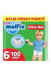 Molfix Külot Bez 6 Beden Ekstra Large Aylık Fırsat Paketi 100 adet 00146