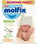 Molfix Pure & Soft 1 Numara Yenidoğan 46 Adet Ekonomik Paket Bebek Bezi