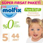 Molfix Pure & Soft 5 Numara Junior 44 Adet Süper Fırsat Paketi Bebek Bezi